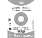 Confezione 100 cartoncini bristol sotto film a quadretti 5x5 non perforati 105x148mm - Bianco