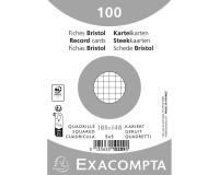 Paquete 100 fichas Exacompta de cartulina Bristol retractil - cuadricula 5x5 sin taladro 105x148mm - Blanco