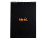 Bloc reliure intégrale Rhodia Classic 21x29,7 cm 80 feuillets ligné microperforé 80g - Noir