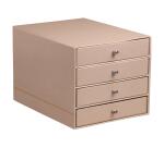 Rhodiarama trieur 4 tiroirs simili cuir italien 24,8x32,7x22,8 cm - Touche de rose