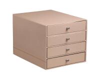 Rhodiarama trieur 4 tiroirs simili cuir italien 24,8x32,7x22,8 cm - Touche de rose