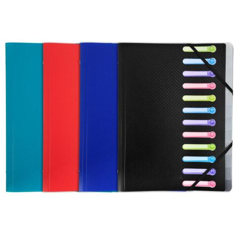 Clasificador Exacompta 12 compartimentos en polipropileno opaco - 24x32cm - Colores surtidos