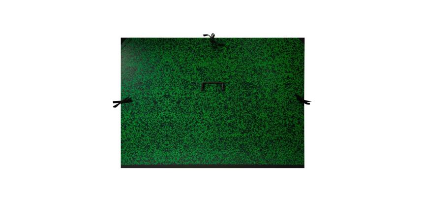 Carton à dessin Annonay 3 cordons 75x118cm vert poignée - Vert