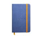 Rhodiarama carnet rembordé rigide 9x14 cm 192 pages ligné papier ivoire 90g fermeture élastique - Saphir