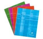 Cahier brochure rembordée rigide 17x22 cm 192 pages petits carreaux - Assortis