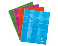 Cahier brochure rembordée rigide 17x22 cm 192 pages petits carreaux - Assortis