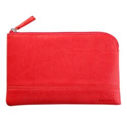 Rhodiarama pochette zippée en simili cuir - taille S (11x17 cm) - Corail