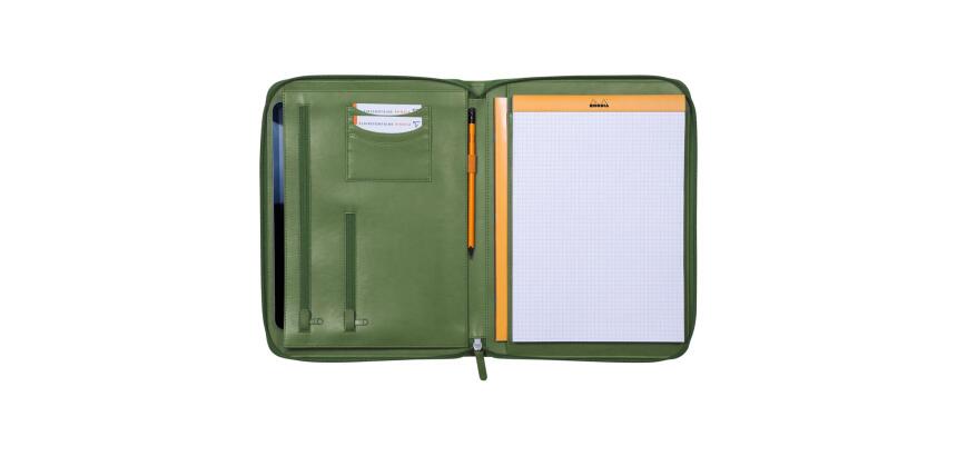 Rhodiarama grand conférencier pour bloc ou carnet format A4 - Sauge