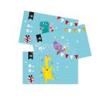 Cartes d'invitation, Dinosaures - Bleu