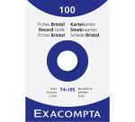 Étui de 100 fiches - bristol uni non perforé 74x105mm - Blanc