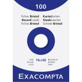 Pk 100 Exa Record Cards A7 White Blank - White