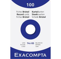 Pk 100 Exa Record Cards A7 White Blank - White