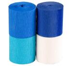 PAPIER CREPON IGNIFUGE, 4 bandes au format 5cmx10m - Assortiment bleu