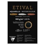 Etival Noir bloc collé 1 côté 15F A4 300g double grain