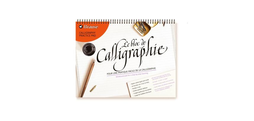 Bloc de calligraphie d'apprentissage A3, FRANCAIS/ANGLAIS - crème