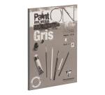 Paint'ON Gris bloc collé 30F A4 250g