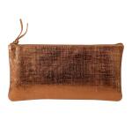 KLEO-PATHRA CUIR Trousse plate 22x11 cm Bronze