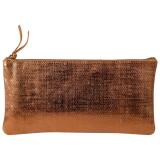 KLEO-PATHRA CUIR Trousse plate 22x11 cm Bronze