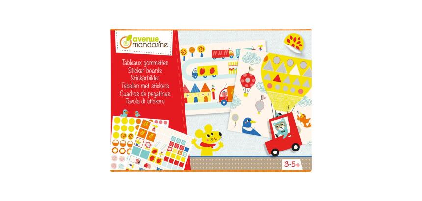 Boîte créative, Tableaux gommettes, Transports - Multicolore