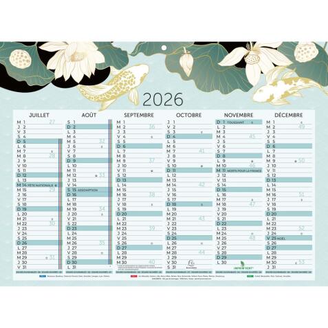 Calendrier Japon 29,5 x 22 cm Semestriel 2026 - Multicolore