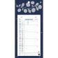 Calendrier mensuel avec feuillets détachables 15,5 x 28,5 cm sur carte illustrée Végétal 19 x 41 cm 2026 - Bleu