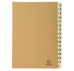 Clasificadores Ordonator ® lomo extensible pestañas impresas Tapa kraft reciclada - Tamaño: 25x33 cm para: A4 - Kraft marrón