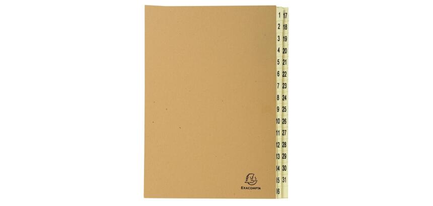 Trieur rigide 31 compartiments de 1 à 31 Forever kraft - A4 - Kraft brun