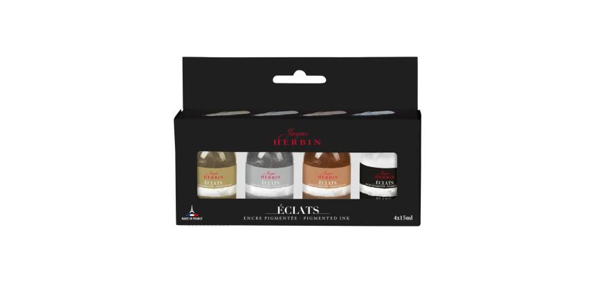 COFFRET ASSORTIMENT 4 FLACONS ENCRES ECLATS PIGMENTEES 15ml - Assortis