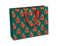 Clairefontaine Fancy Christmas Shopping Gift Bag 37.3x11.8x27.5cm - Green