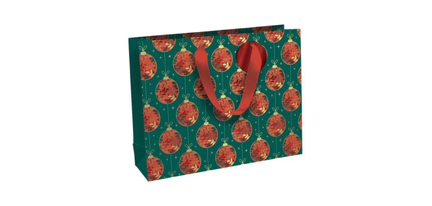 Fancy Xmas sac shopping 37,3x11,8x27,5cm - Vert
