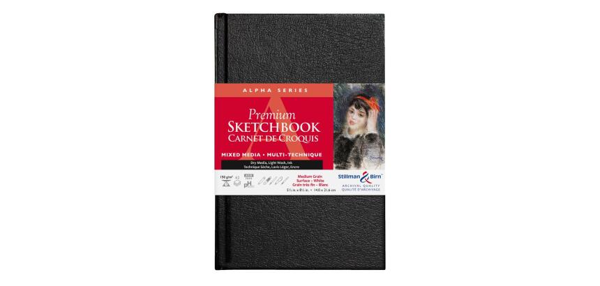 Alpha Series carnet rembordé rigide 62F 14x21,6cm 150g - Blanc