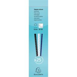 Boite 25 reliures spirales plastique 16mm - Blanc