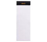 Bloc agrafé Rhodia N°8 7,4x21 cm 80 feuillets petits carreaux 5x5 80g - Noir