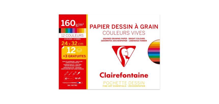 Papier dessin 'à Grain' couleur, pack promo