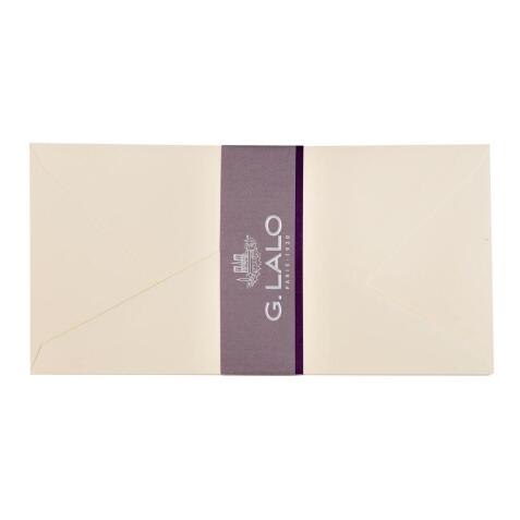20 enveloppes DL(110x220mm) Vélin pur coton gommées - Crème