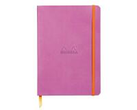 Rhodiarama carnet souple A5 160 pages ligné papier ivoire 90g fermeture élastique - Lilas