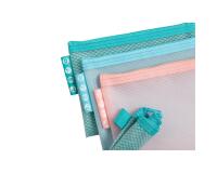 Confezione da 3 buste con zip Chromaline in plastica morbida - A6 - Colori assortiti