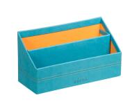 Rhodiarama porte-courrier simili cuir italien 25x10x14 cm - Turquoise