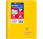 Carnet reliure intégrale enveloppante Koverbook A5 160 pages petits carreaux couverture polypropylène transparent - Assortis