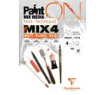 PaintON MIX4 bloc collé 12F A5 250g assorti 4x3F
