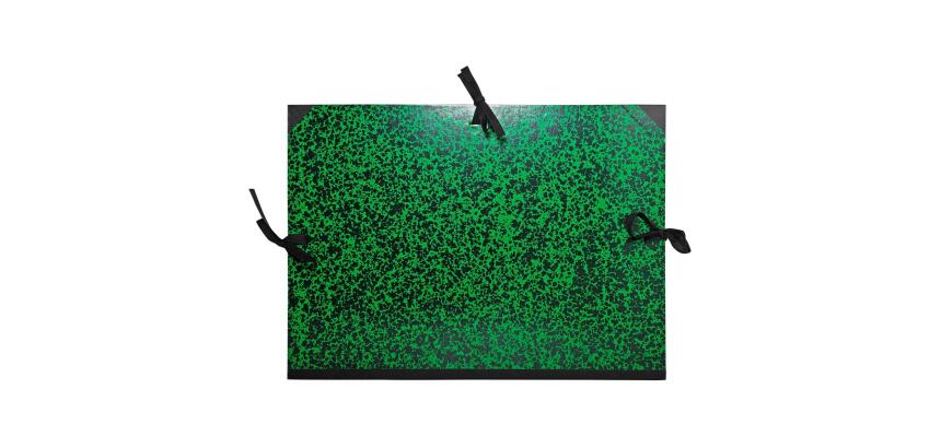 Carton à dessin Annonay avec rubans 37x52 cm - Pour formats B3 et 1/2 raisin - Vert