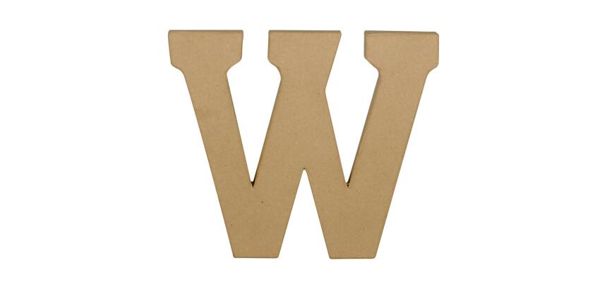 Lettre W kraft 20cm - Kraft