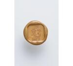 Sceau à vis carré (lettre enluminée) avec manche en bois vernis