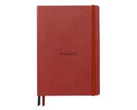 Rhodiarama Goalbook Creation rembordé rigide A5 160 pages papier Maya noir lisse dot 120g avec élastique - Nacarat