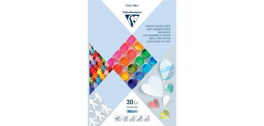 PAPIER BLANC, Bloc de 30 feuilles 160g/m² au format 21x29,7cm - Blanc