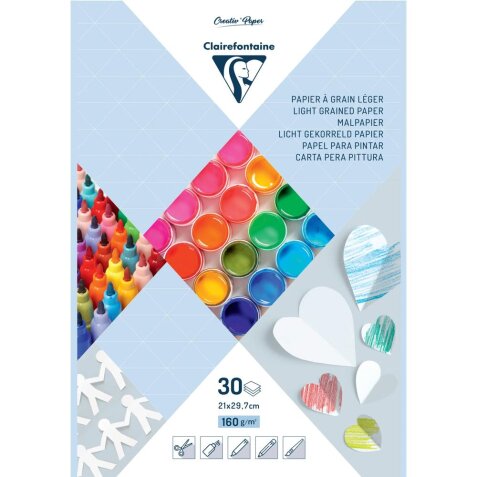 PAPIER BLANC, Bloc de 30 feuilles 160g/m² au format 21x29,7cm - Blanc