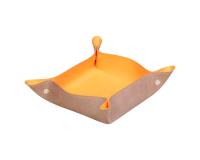 Rhodiarama vide-poche réversible simili cuir italien 12x12x4,5 cm - Taupe