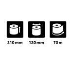 Bobines caisses Exacompta 52122E - l 210 mm x L 70 m, Ø 120 mm - 2 pli(s) - paquet de 6