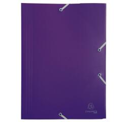 Sammelmappe mit Gummizug und 3 Klappen, aus PP 400µ, Eco, blickdicht, für Format DIN A4