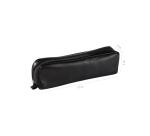 CUIR NOIR Trousse rectangulaire 21x4x6 cm. - Noir